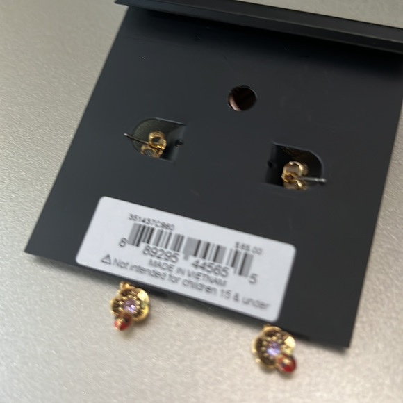 - Coach- Gold Tone Dangle Flavor and ladybug with rhinestone eyes earrings - Picture 5 of 6